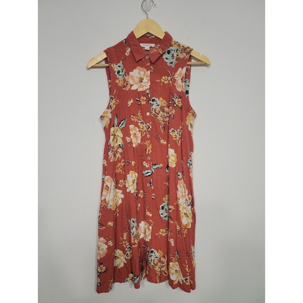Beach Lunch Lounge Women's Dress Size Small Floralโ Button-up Sleeveless